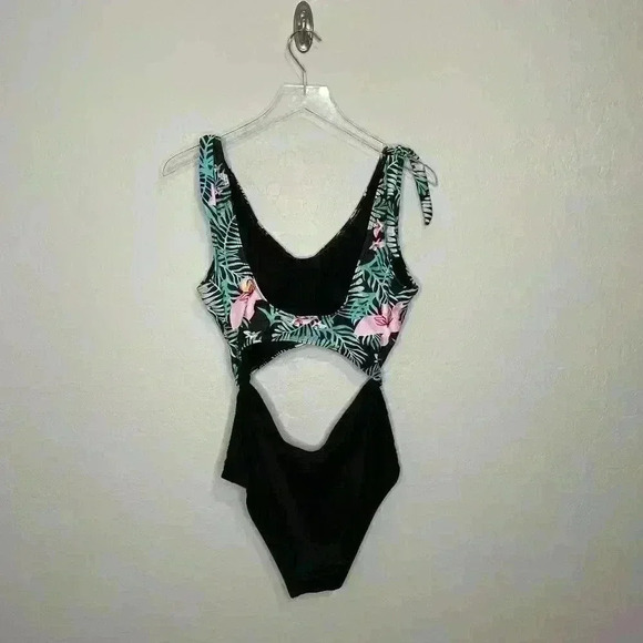 Shein Tropical Tie Shoulder Piece Swimsuit Large - Picture 5 of 5
